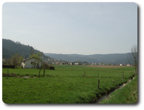 La plaine de Dommartin-ls-Remiremont, avec au fond la valle de la Haute Moselle