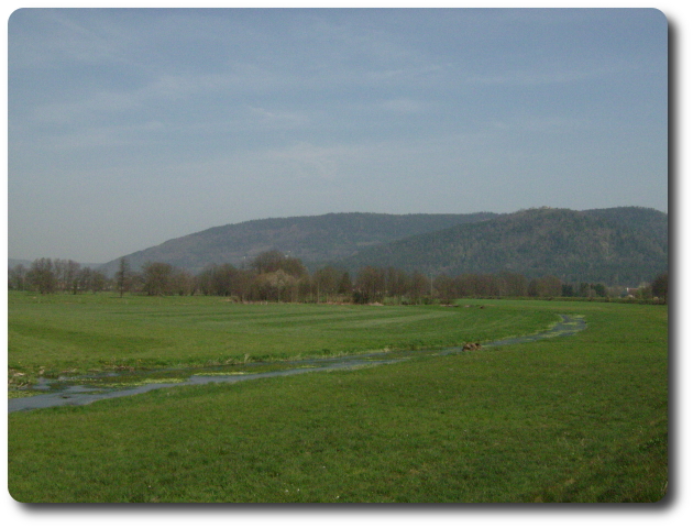 La valle  Dommartin-ls-Remiremont,  la jonction de la Moselle et de la Moselotte